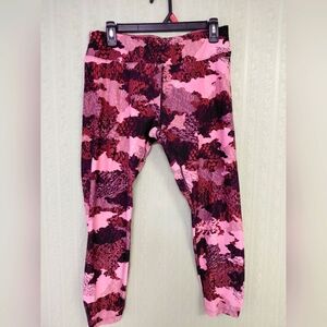 CALVIN KLEIN Pink Camouflage Leggings Sporty Work Out
